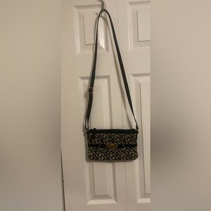 Tommy Hilfiger Black and Gold Geometric Crossbody